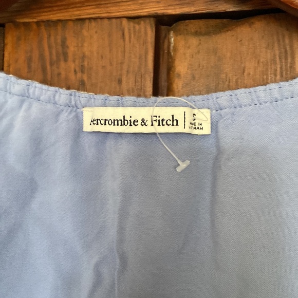 Abercrombie & Fitch Floral Tie Cropped Blouse Linen S - Picture 5 of 9